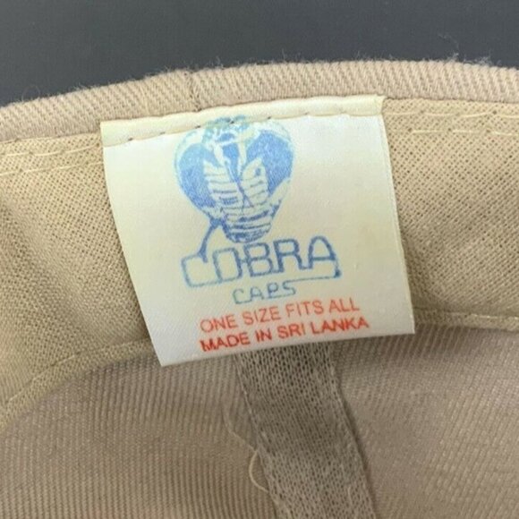 Vintage 80s Tom The Dollar Man Snapback Hat Cap Rope Accent Beige Green - Picture 7 of 7